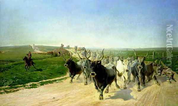 Cattle Herding in Norway Oil Painting - Theodor Esbern Philipsen