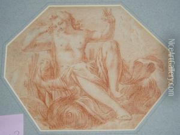 An Allegorical Figure Possibly For A Ceiling Design Oil Painting - Lodovico Carracci