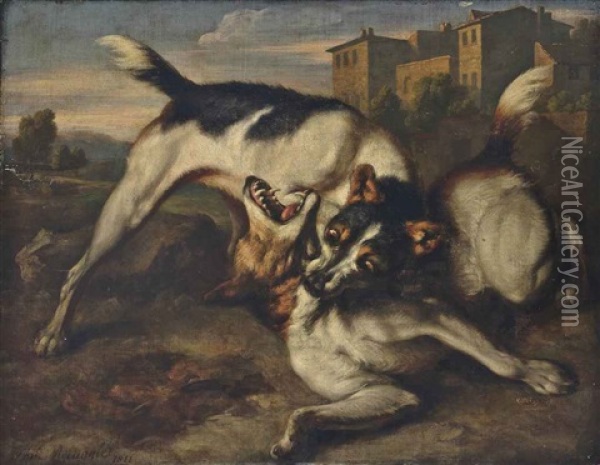 The Dog Fight Oil Painting - Philipp Reinagle