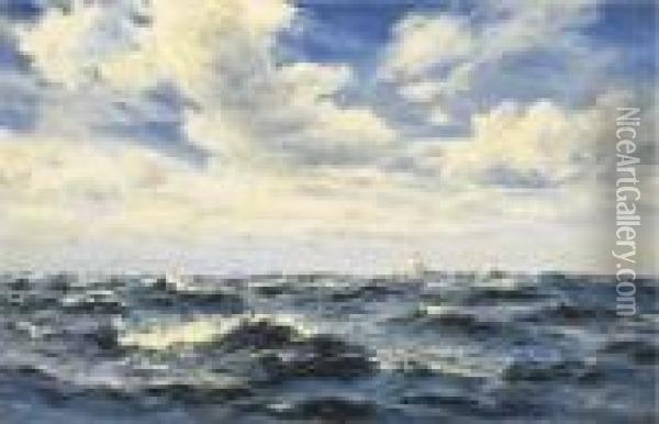 Half A Gale: Outside Poole Oil Painting - Henry Moore