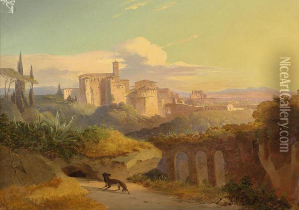 Ansicht Einer Klosteranlage Bei Rom Oil Painting - Emil Lohr