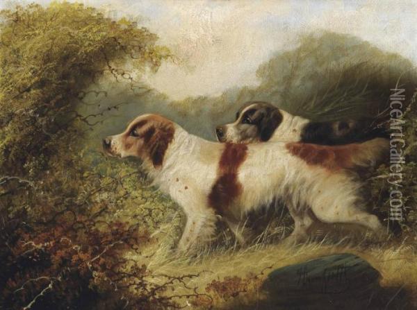 Two Setters Oil Painting - George Armfield