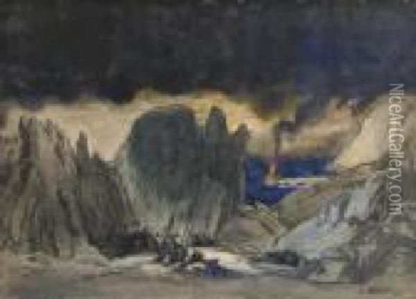A Design For The Production Of 
Phaedre Oil Painting - Lev Samoilovich Bakst