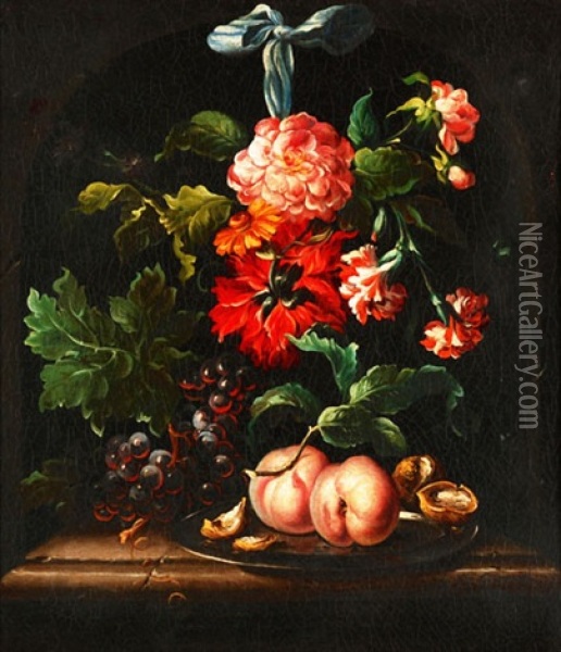 Blumenstilleben Oil Painting - Sebastien Charles Giraud