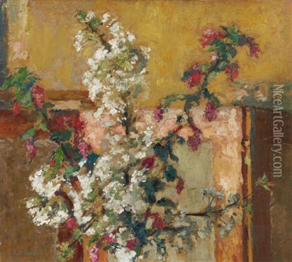 Bouquet De Cerisiers En Fleurs Oil Painting - Ker Xavier Roussel