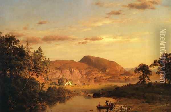 Home by the Lake Oil Painting - Frederic Edwin Church