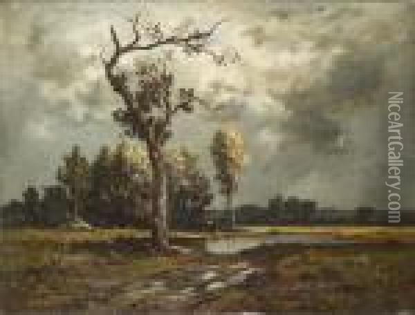 Landschaft Mit Baum Oil Painting - Leon Richet
