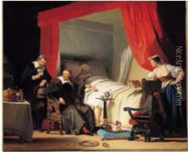 La Mort D'un Peintre Oil Painting - Alexandre Evariste Fragonard