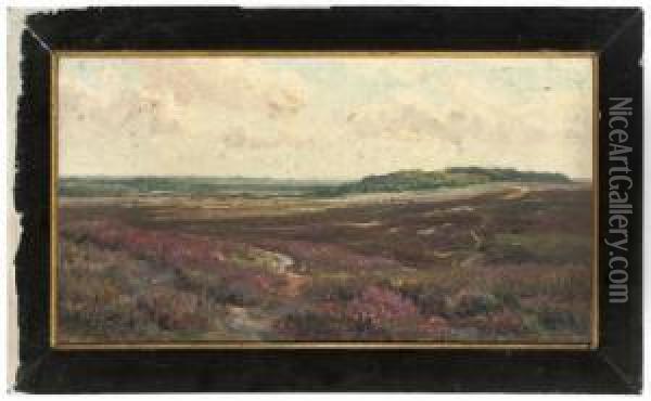 An Army Training Camp, The New Forest; And Looking Across The Plains, The New Forest Oil Painting - Frederik Golden Short