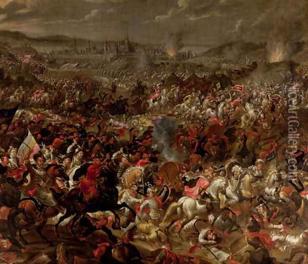 The Battle of Vienna, after 1683 Oil Painting - Pauwel Casteels