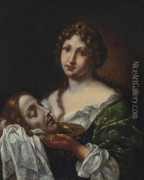 Salome With The Head Of John The Baptist Oil Painting - Onorio Marinari