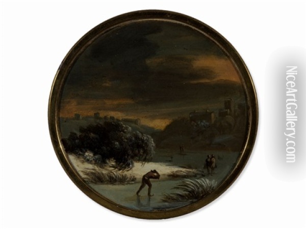 Winter Landscape Oil Painting - Philip James de Loutherbourg