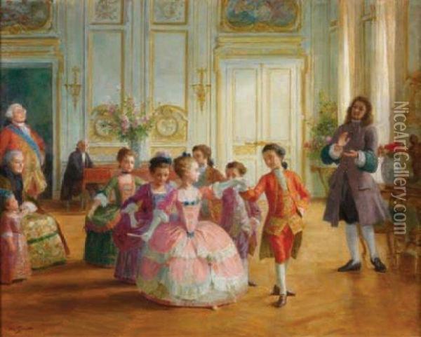 La Lecon De Danse Oil Painting - Victor-Gabriel Gilbert