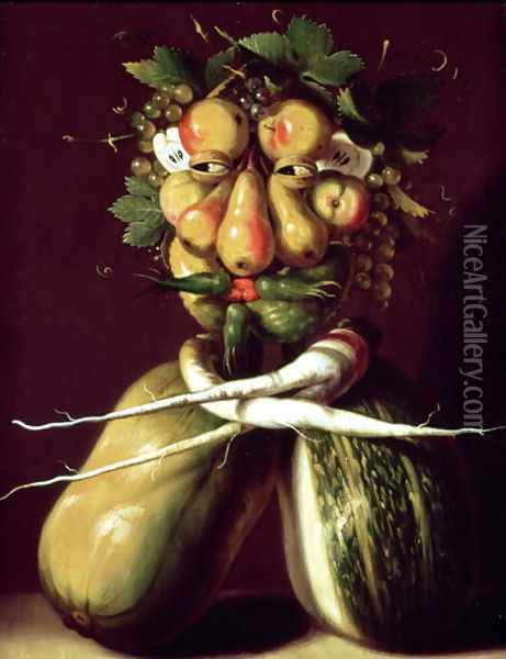 Whimsical Portrait Oil Painting - Giuseppe Arcimboldo