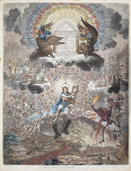 The Apotheosis Of Hoche Oil Painting - James Gillray