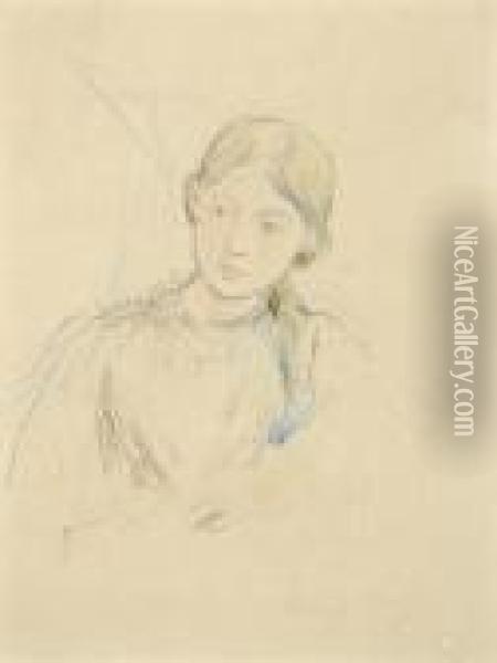 Tete De Jeune Fille Oil Painting - Berthe Morisot