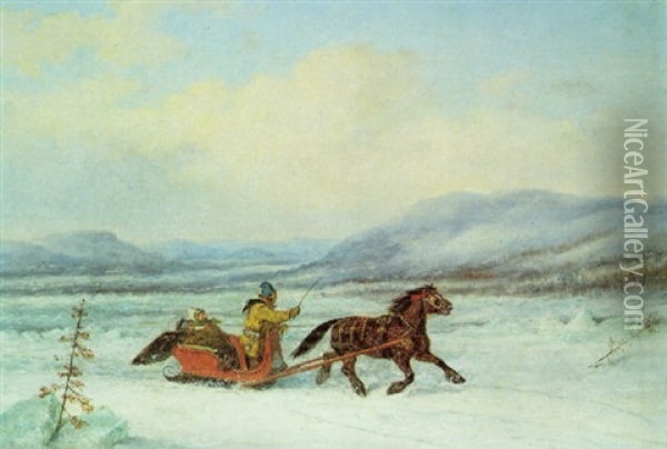 Sleigh Ride Oil Painting - Cornelius David Krieghoff