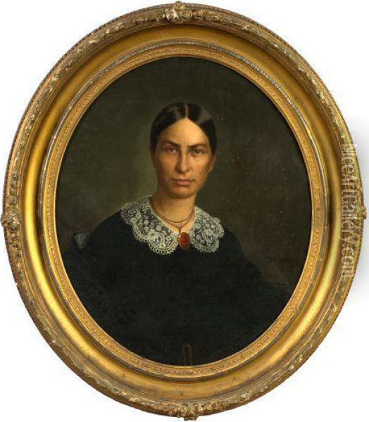 Portrait Of Francoise Dugas Gaudet Oil Painting - Francois Bernard