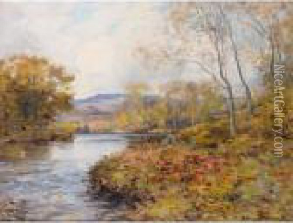 Autumn On The River Oil Painting - Joseph Henderson