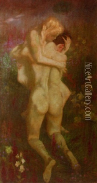 Composition Of Nudes Oil Painting - Aleister Crowley