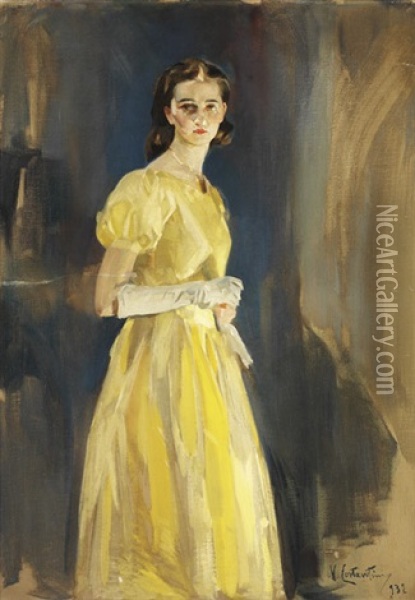 Portrait De Mademoiselle Bardy Oil Painting - Virgilio Constantini