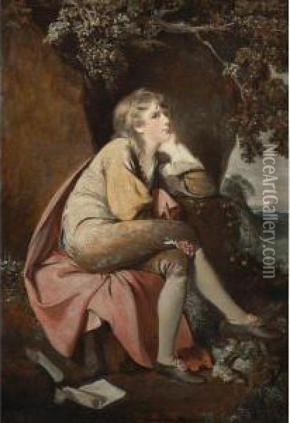 Edwin, From Dr. Beattie's Minstrel (the Progress Of Genius) Oil Painting - Josepf Wright Of Derby
