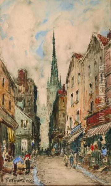 Street Scene In Rouen Oil Painting - Frank Myers Boggs