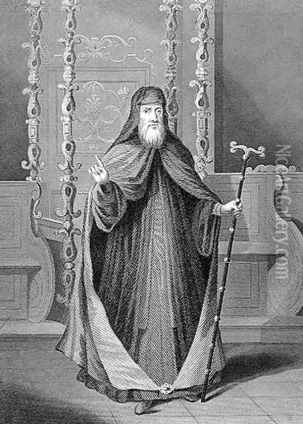 The Greek Patriarch of Constantinople, 18th century, engraved by C. Holl, from World Religion, published by A. Fullarton and Co. Oil Painting - Picart