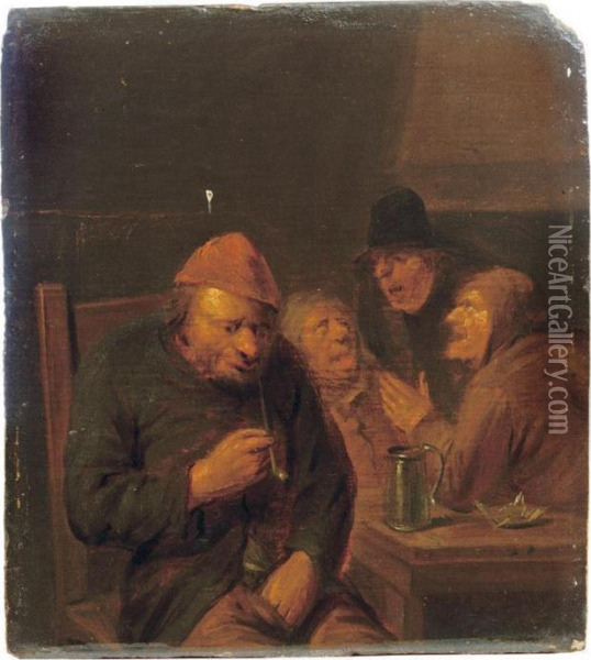 Peasants Making Merry In An Inn Oil Painting - Egbert Jaspersz. van, the Elder Heemskerck
