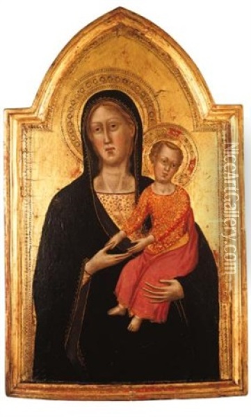 Madonna Col Bambino Oil Painting - Don Silvestro Dei Gherarducci