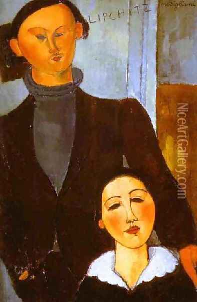 The Sculptor Jacques Lipchitz And His Wife Berthe Lipchitz Oil Painting - Amedeo Modigliani