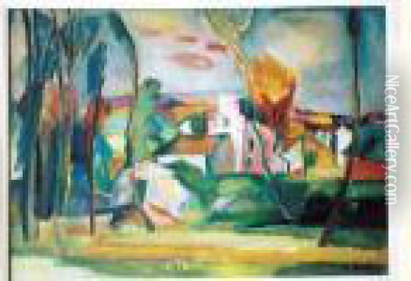 Village Oil Painting - Henri Epstein
