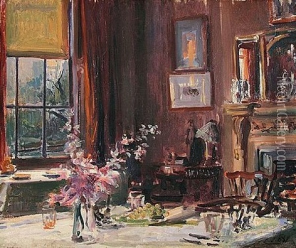 Chez Sir William Eden Oil Painting - Jacques-Emile Blanche