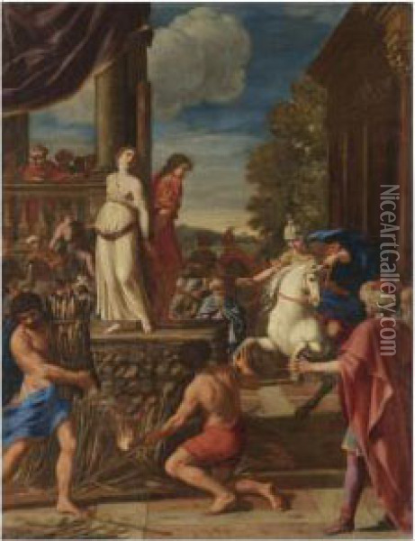 Olindo And Sophronia Oil Painting - Giacinto Gimignani