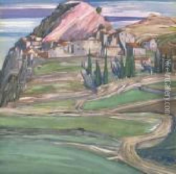 A Hill Town In Southern France Oil Painting - Charles Rennie Mackintosh