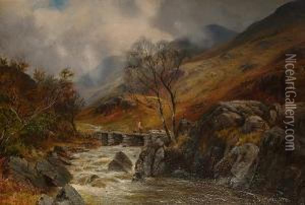 View Of Yewdale, Near Coniston Oil Painting - James Henry Crossland