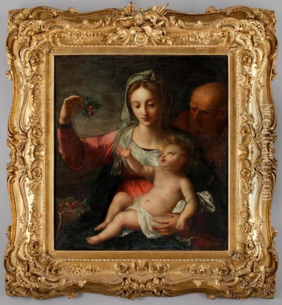The Holy Family Oil Painting - Annibale Carracci