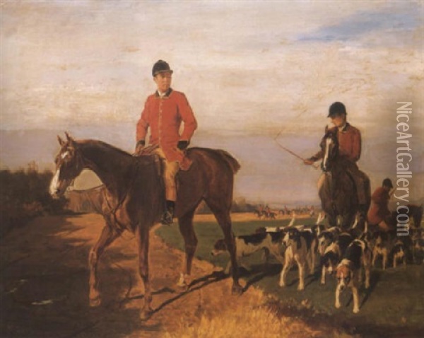 Rokavadaszat (fox-hunting) Oil Painting - Wilhelm M. Richter