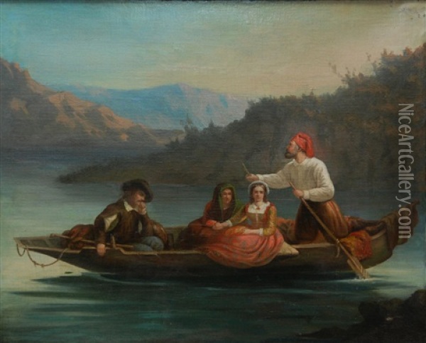 Arabic Boat Scene Oil Painting - Frederick Goodall