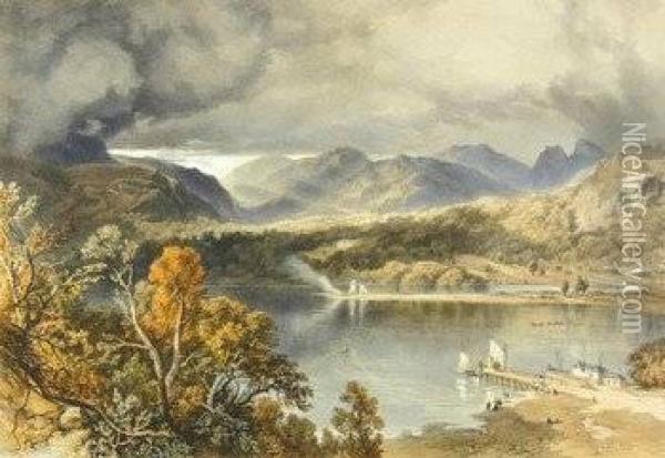 [lake Scenery Of England] Oil Painting - James Baker Pyne