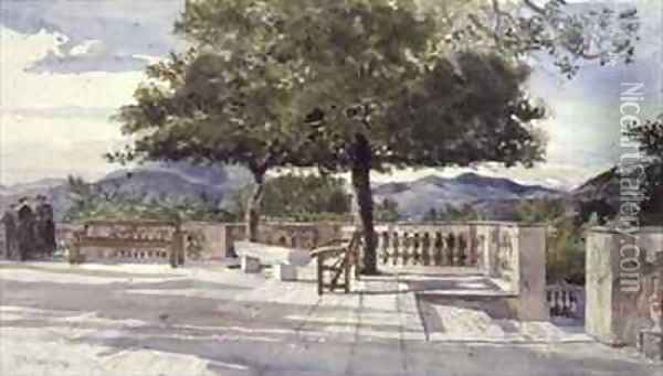 Terrace at Nice Oil Painting - John Fulleylove