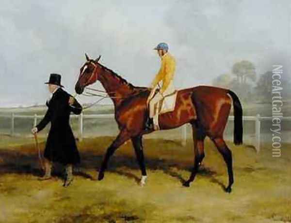 Sir Tatton Sykes 1772-1863 Leading in the Horse Sir Tatton Sykes Oil Painting - Harry Hall