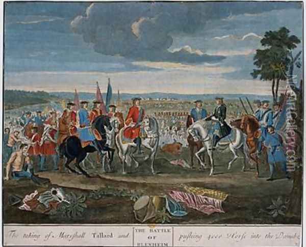 The taking of Marshall Tallard and pushing 4000 Horses into the Danube at the Battle of Blenheim in 1704 Oil Painting - Louis Laguerre