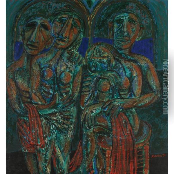 Midnight Lovers Oil Painting - Rabin Mondal