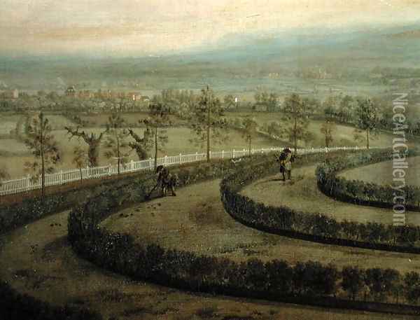View of Knowsley Park from the Riding Hill Summer House, looking towards Prescot Oil Painting - Peter Tillemans