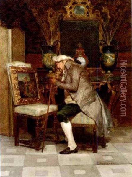 The Connoisseur Oil Painting - Giuseppe Bortignoni the Elder