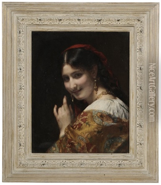 Gypsy Girl Oil Painting - Etienne Adolph Piot