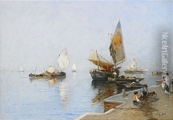 Vy Over Lagunen, Venedig Oil Painting - Wilhelm von Gegerfelt