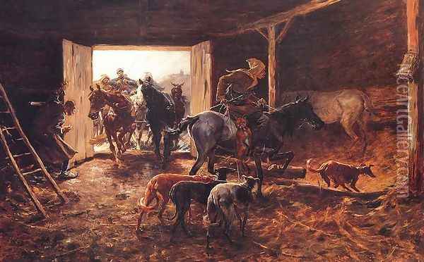 Ucieczka przed burza Oil Painting - Josef von Brandt