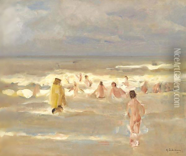 Badende Knaben (Bathing Boys) Oil Painting - Max Liebermann